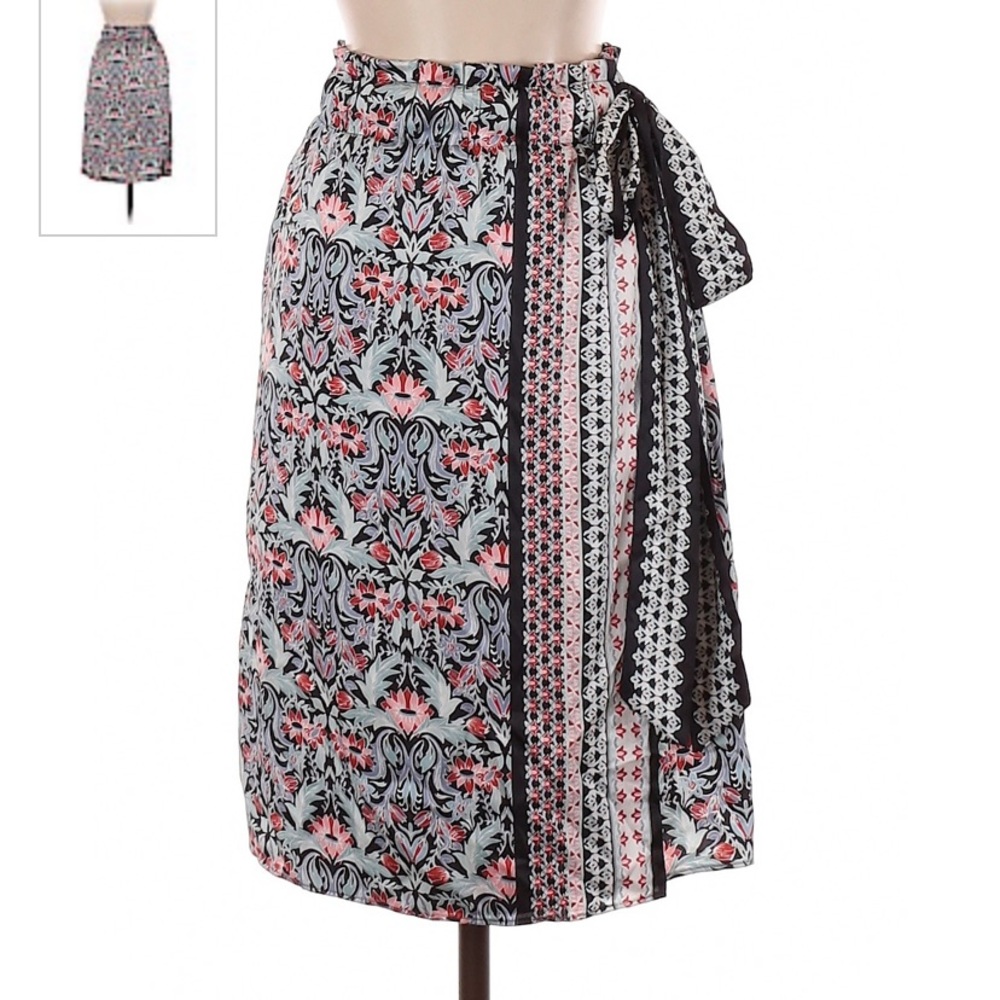 Loft Floral Wrap Skirt
